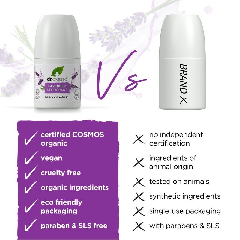 dr.organic مزيل العرق دكتور أورجانيك باللافندر - Image 2